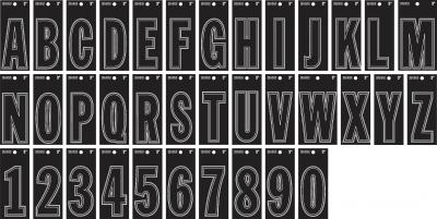 3" Black Vinyl Peel-off Letter U