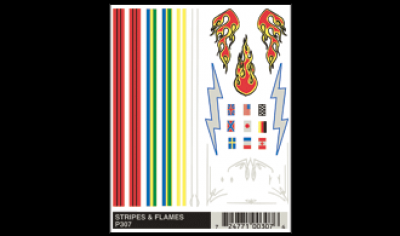 STRIPE & FLAME DECALS DRY TRNSFR