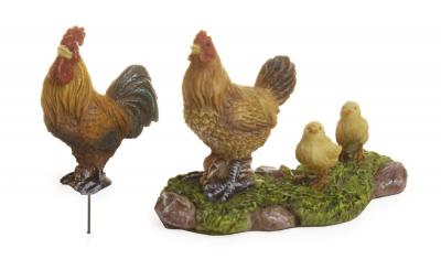 ROOSTER W/CHICKENS 2PC SET