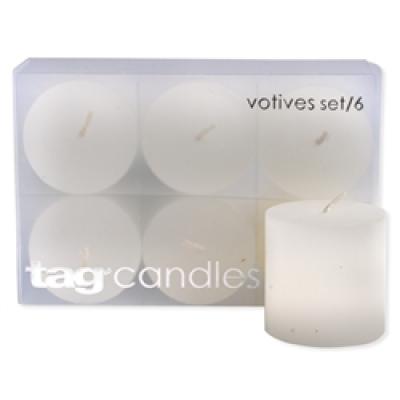 BASIC VOTIVE CANDLES S/6 WHITE