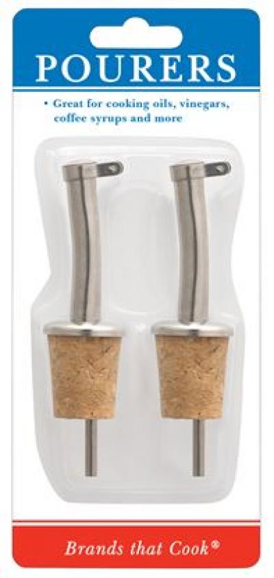 NATURAL CORK BOTTLE POURER 2PK