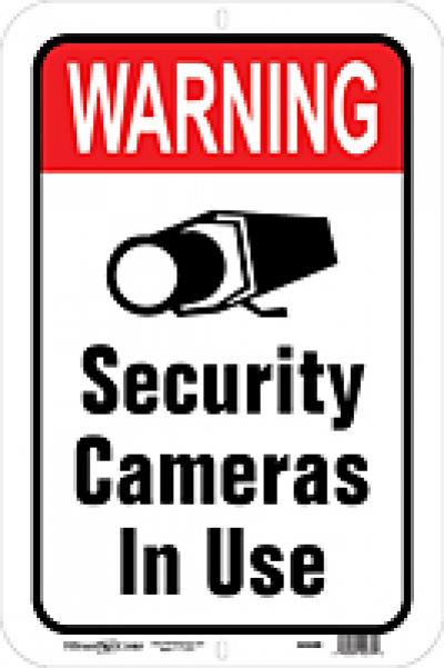 Warning Security Cameras 12 x 18